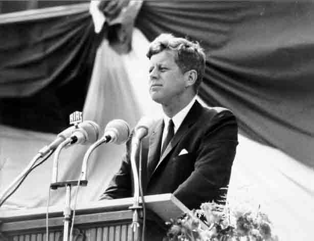 Picture of President John F. Kennedy making a speech that I found on Word Clip Art. Photographer unknown.