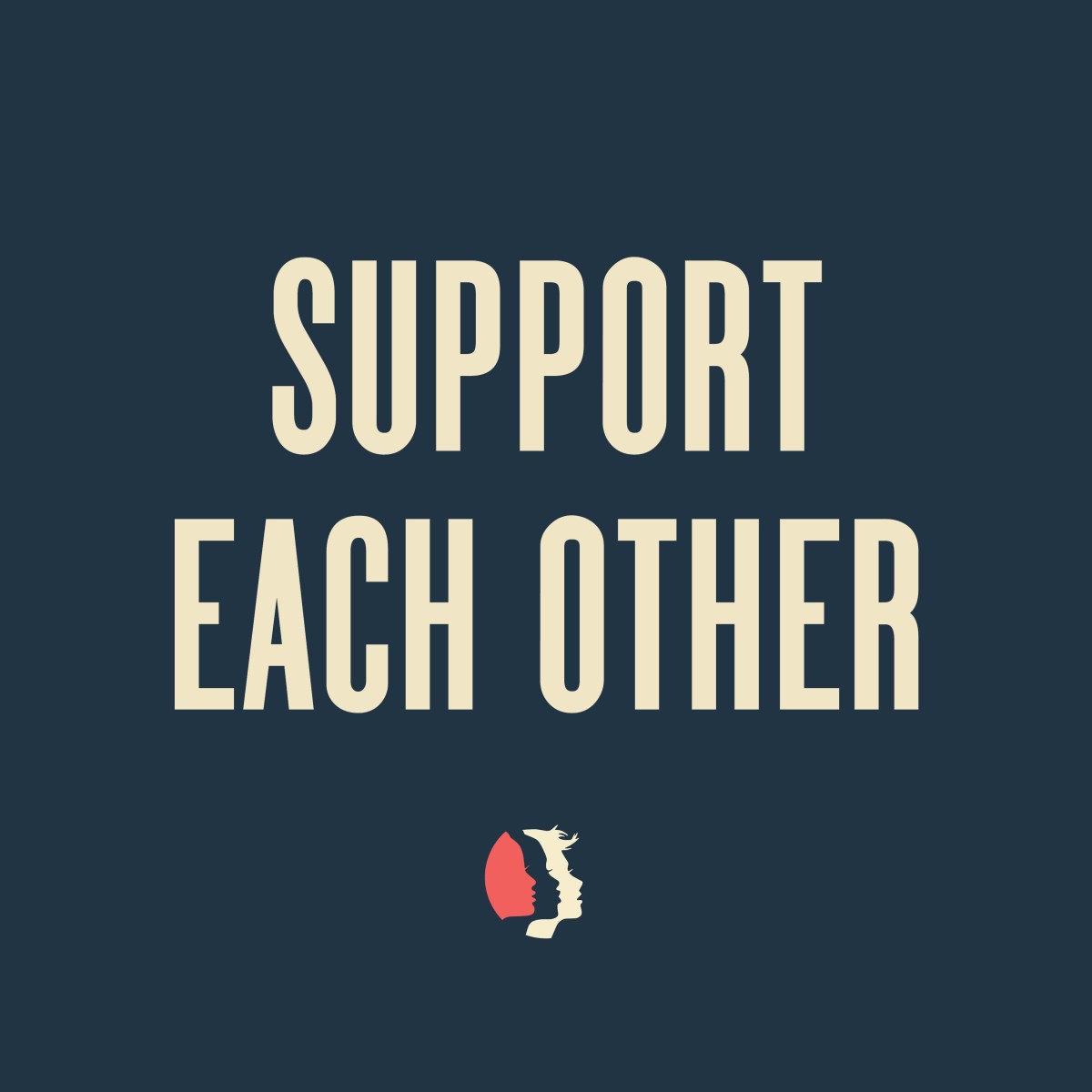 meme with a small picture of women of all colors stating "Support Each Other"