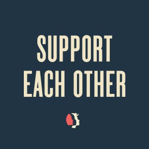 meme with a small picture of women of all colors stating "Support Each Other"