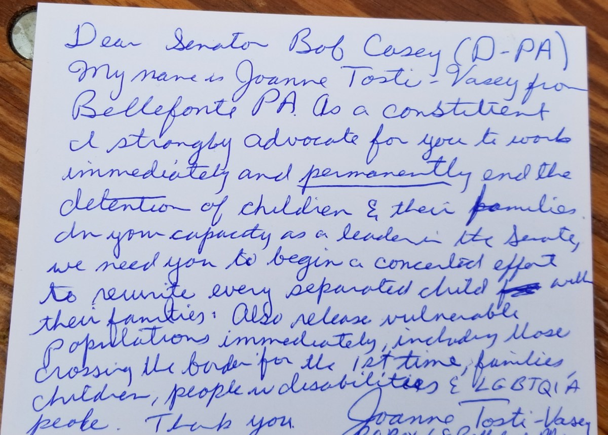 Text of letter to Senator Bob Casey (D-PA)
